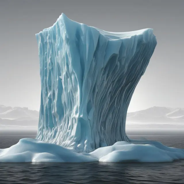 An image of a large, melting iceberg with distinct tranches represented by different colors as they reveal themselves, symbolizing the diverse structure and customizable provisions of Unitranche debt