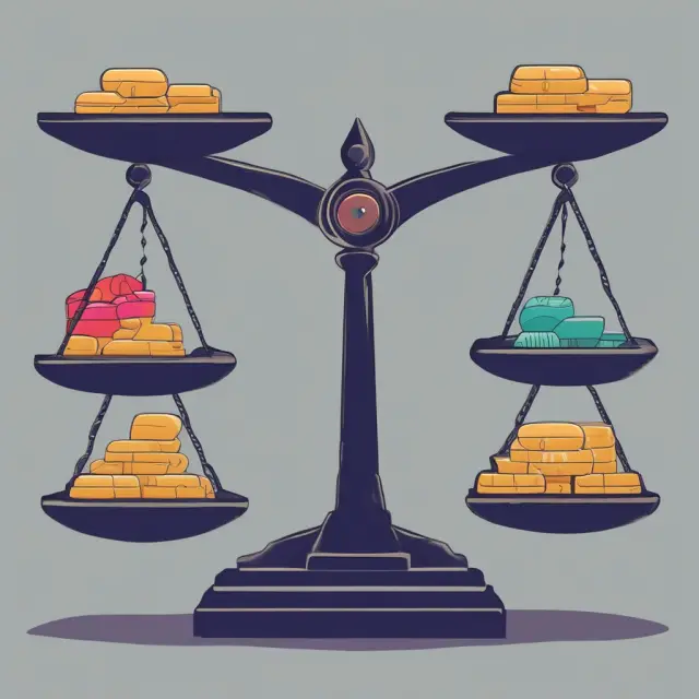 Scales overflowing with items, representing a successful transaction with high Units Per Transaction (UPT)
