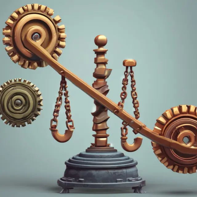 Scales filled with gears and shifting items represent the dynamic process of calculating Units Per Transaction