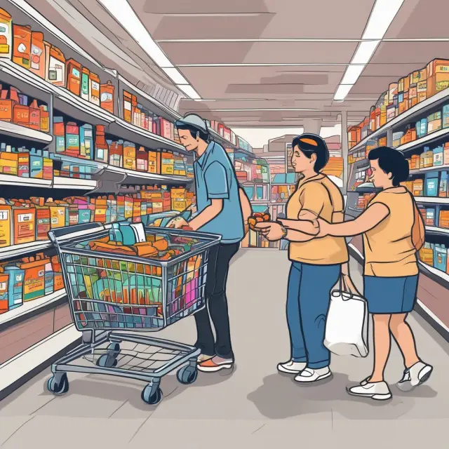 Image: Customers shopping with large carts, illustrating the importance of high Units Per Transaction (UPT) for retail revenue and profitability.