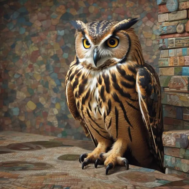 A wise owl supervising a collection of diverse unit trusts, symbolizing the trustees