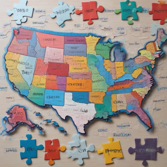 U.S. map puzzle piece, with 