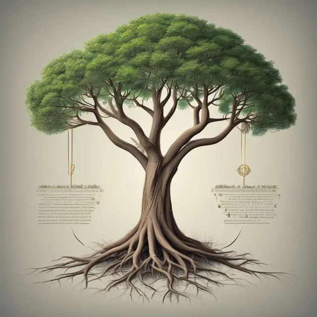 A visual representation of commercial, investment, and universal banks as interconnected trees growing from a common root.