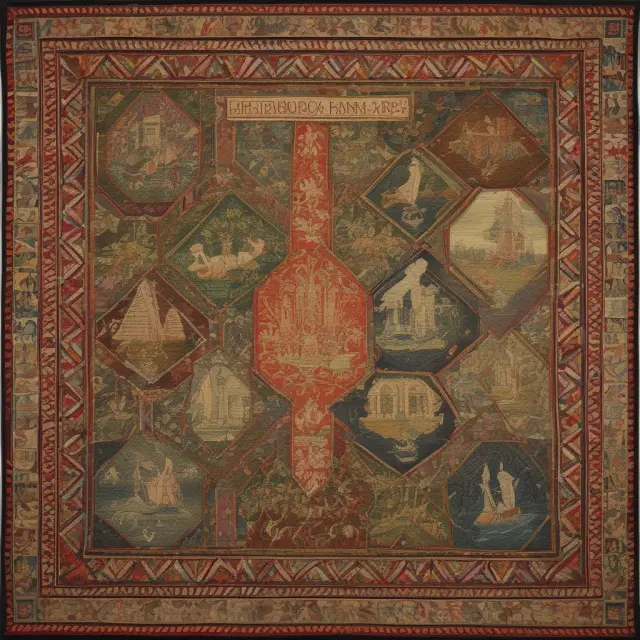 A historical tapestry depicting the evolution of universal banking in the U.S., featuring Glass-Steagall, Gramm-Leach-Bliley, and Dodd-Frank Acts.