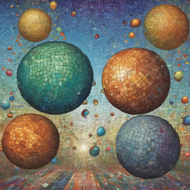 An imaginative representation of fixed income and equity universes in finance, depicting two interconnected worlds.