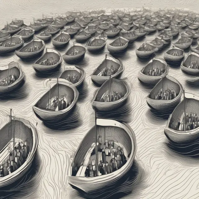 An investor navigating diverse universes, represented by interconnected waves, to optimize risk management, portfolio construction and asset allocation.