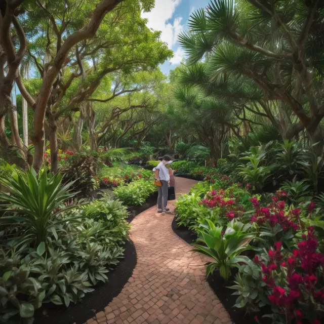 A lush garden teeming with flowers representing diverse faculty members, nurturing the growth of academic ideas and student success