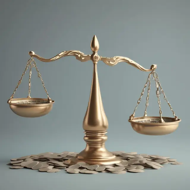 Scale representing net income balanced by free cash flow, illustrating financial equilibrium