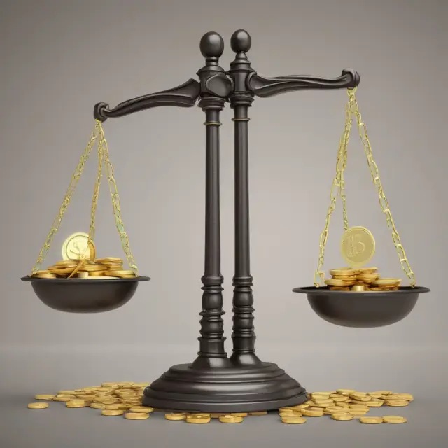 Visualization of Unlevered Free Cash Flow (UFCF) and Levered Free Cash Flow. Gold coins represent UFCF, while debt anchors down the levered cash flow scale.