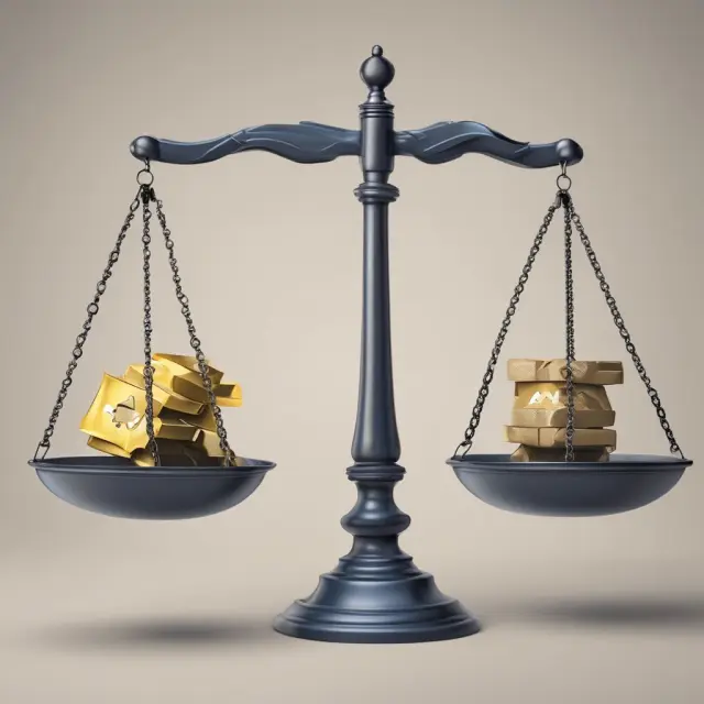 Two balance scales: one weighed with tax shields representing levered cost of capital, and another with risk factors for the unlevered cost.