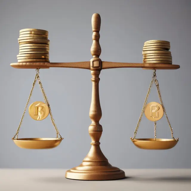Scale featuring equity and debt coins: Unlevered (equity) vs. Levered (debt) Cost of Capital comparison