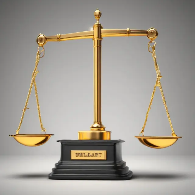 Image: A balance scale overflowing with golden bars, representing the risks and responsibilities associated with unlimited liability for business owners.