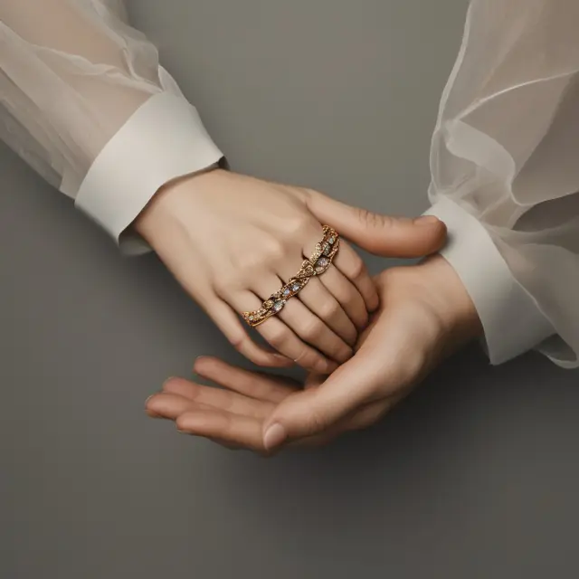 Golden ring being exchanged between hands: Unlimited Marital Deduction, estate tax minimization tool for married couples