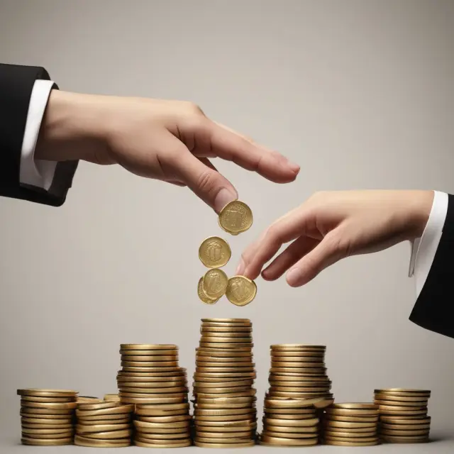 Two hands transferring gold coins between them under the unlimited marital deduction, maximizing estate and gift tax savings.