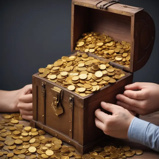 Spouses transferring gold coins between hands, representing the unlimited marital deduction and efficient estate planning strategies