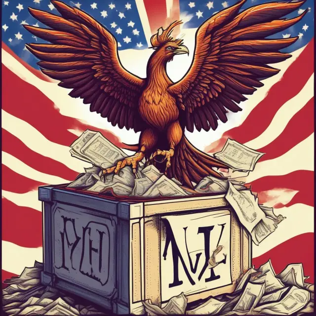 An image of a mythical Phoenix emerging from a ballot box, symbolizing community support for issuing unlimited tax bonds