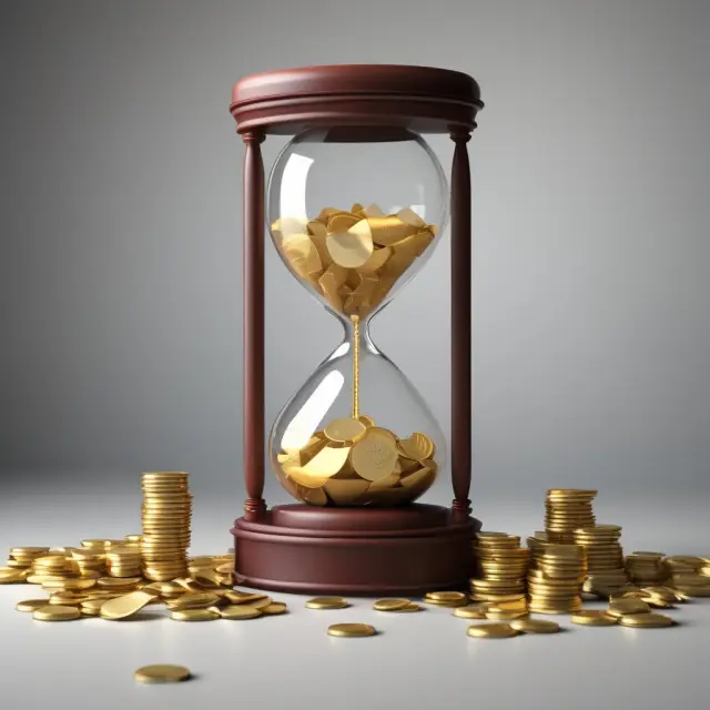 A voter-approved hourglass filled with gold coins represents the creation and sale of unlimited tax bonds.