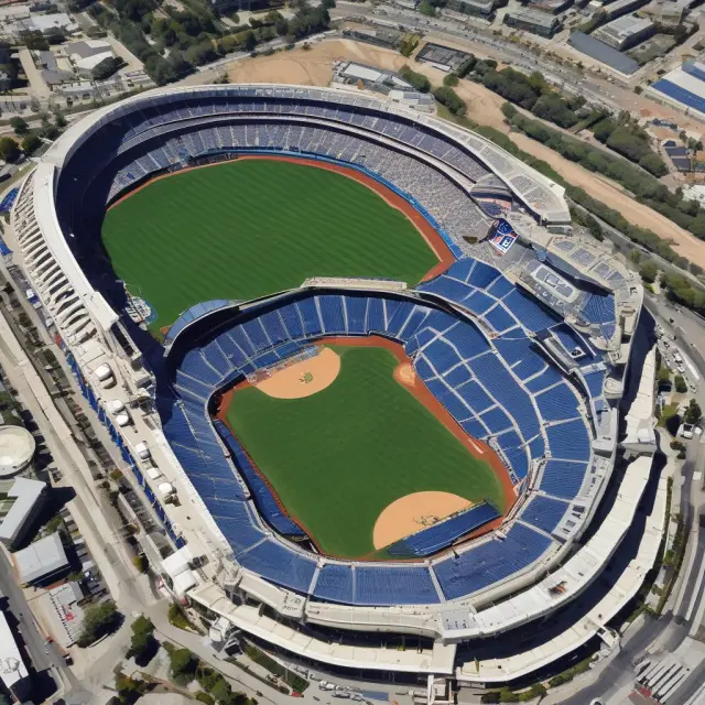 A majestic Dodger Stadium, built with the power of unlimited tax bonds, showcasing community support and investor trust