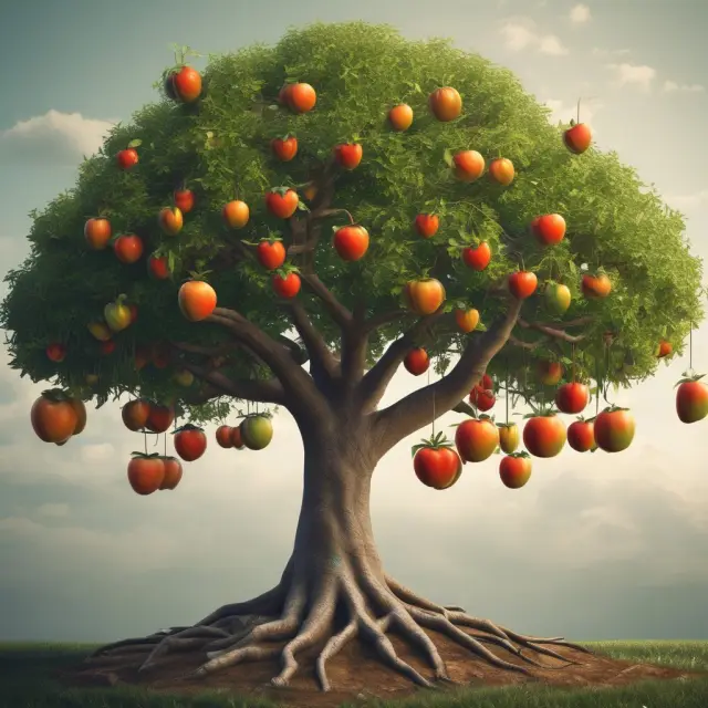 An image of a tree with golden leaves representing unpaid dividends, growing from the branches and ready to be harvested, illustrating the benefits of collecting and reinvesting unpaid dividends.