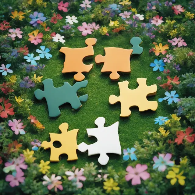 A garden filled with thriving puzzle pieces representing Tetra Tech, J.M. Smucker Co., and Hargrove Inc., illustrating the success of unquoted public companies