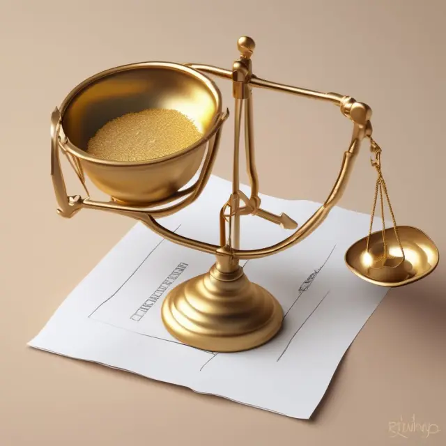 Golden scale comparing unrealized gains to cost basis in investment context