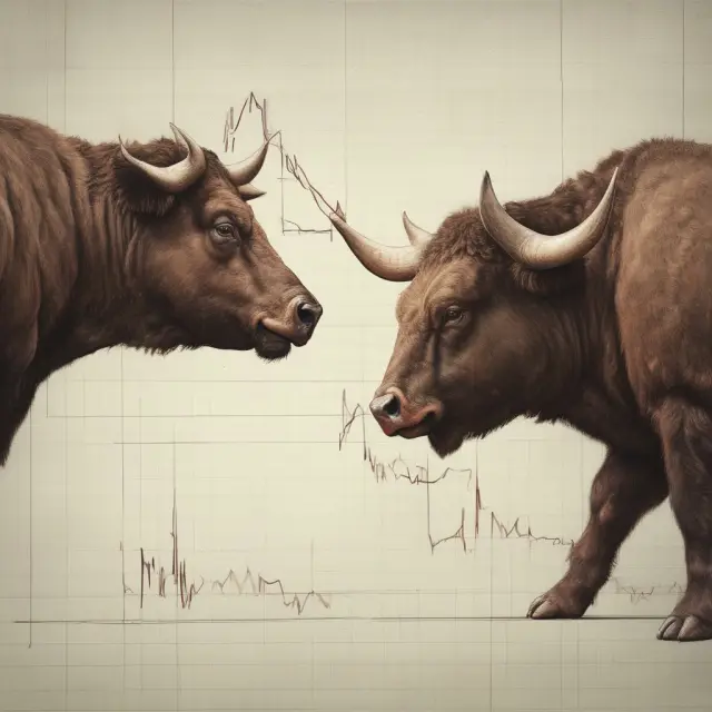 Visualizing unrealized (bull) and realized (bear) gains as market movements in a financial graph