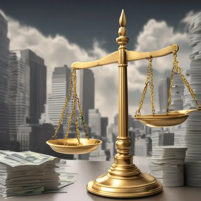 Golden scale with real estate properties on one side and capital gain taxes on the other, depicting the balance between Section 1250 gains and tax liability