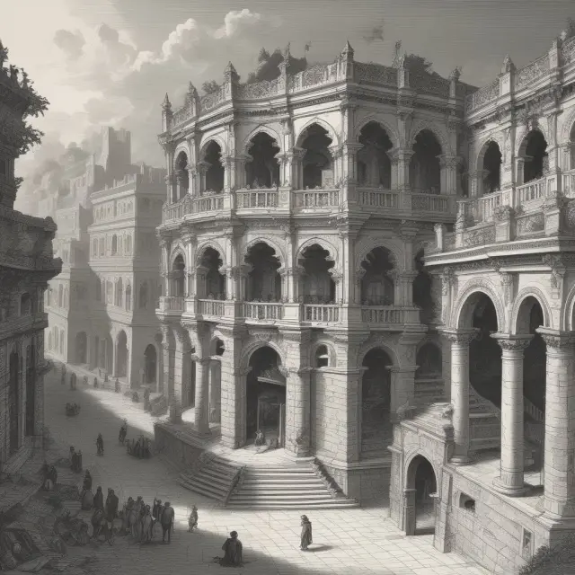 An intricate labyrinth filled with buyers, sellers, and deeds, symbolizing the complexities surrounding proof of ownership for unrecorded deeds