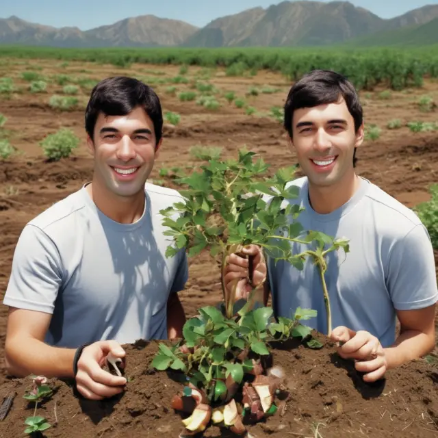 Larry Page and Sergey Brin sowing unregistered Google shares in fertile soil, depicting private equity investment growth