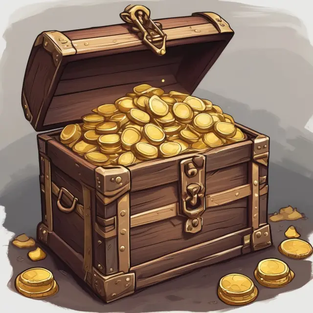 A gold coin-filled treasure chest symbolizing adequate liquidity for a company