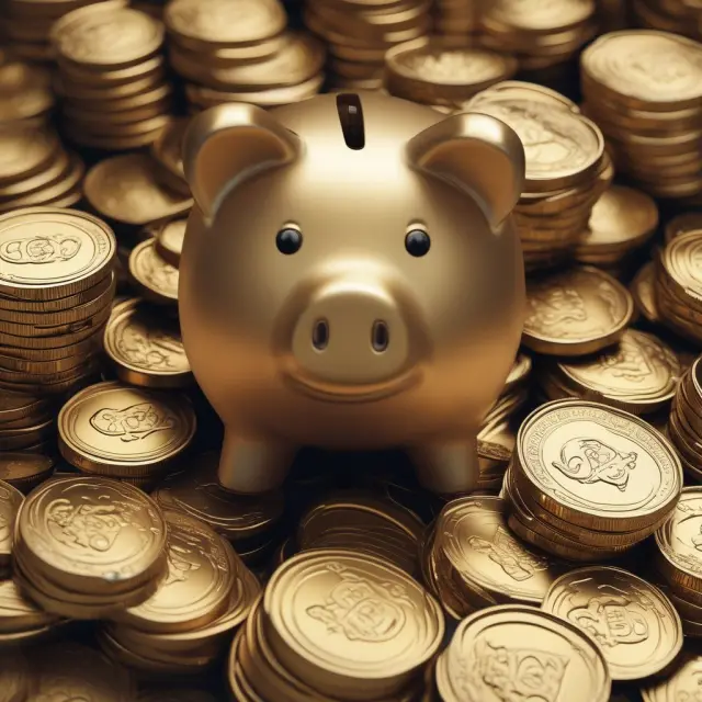 Golden piggy bank spilling over with unrestricted coins, illustrating a strong financial position