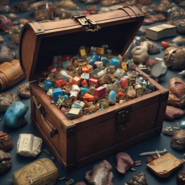 An open chest brimming with a multitude of valuable items, representing unscheduled personal property coverage for unlisted belongings