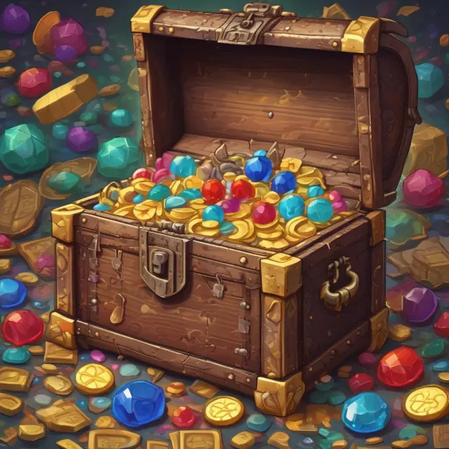 An image of a treasure chest overflowing with gold coins and gemstones, symbolizing personal belongings protected by an unscheduled property floater as puzzle pieces fit within the space.