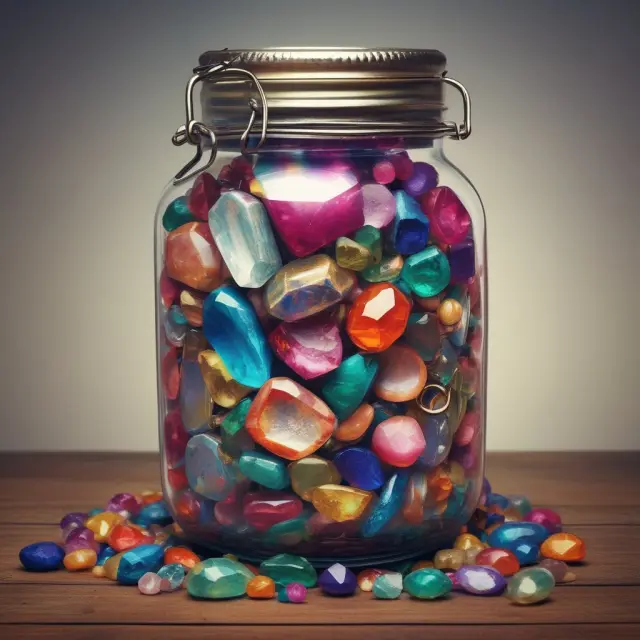 An ornate jar filled with various gems and valuable artifacts represents unscheduled property; essential items not explicitly listed in a standard insurance policy.