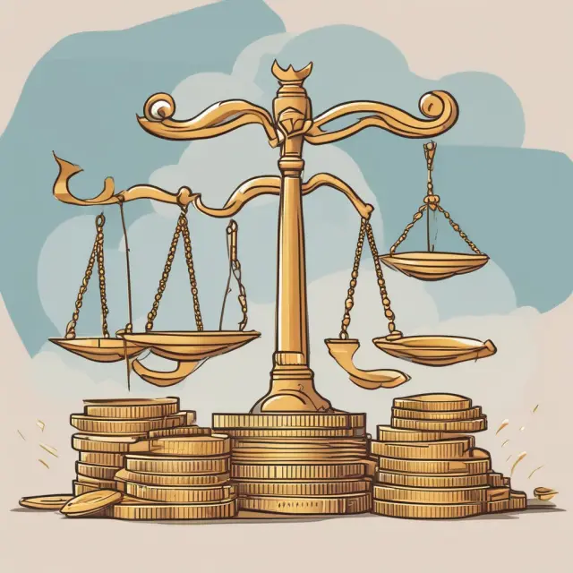 A golden scale balancing between the ease of access to unsecured loans and the elevated interest rates they carry