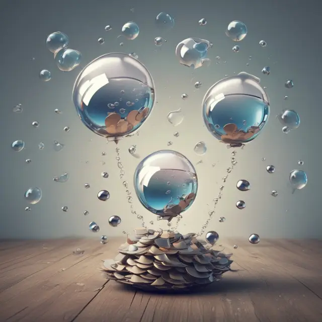 Image of unsecured loan bubbles bursting, symbolizing economic instability and widespread defaults