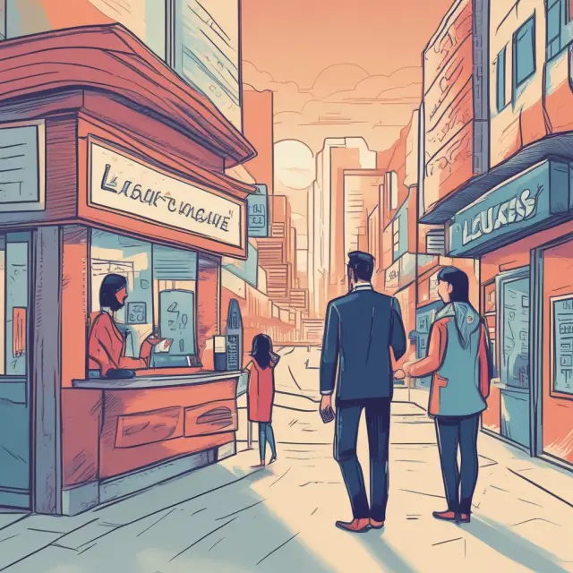 An illustration depicts a marketplace with John, Sarah, and Mark engaging in personal loans, lines of credit, and credit cards to highlight the outcomes of unsecured loan choices.
