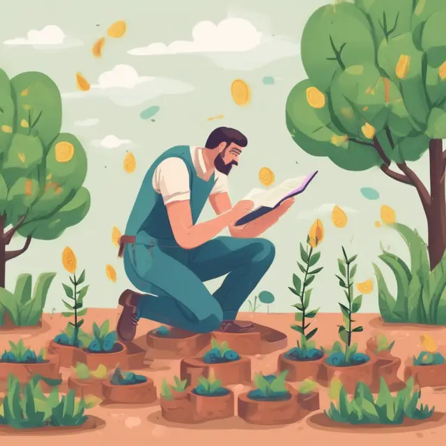 A person tending to a thriving garden represents good creditworthiness as they sow seeds for an unsecured loan