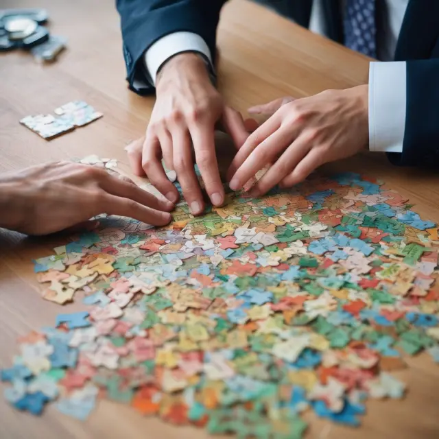 Tax Advisor and IRS Agent working together on intricate installment sale puzzle for tax compliance
