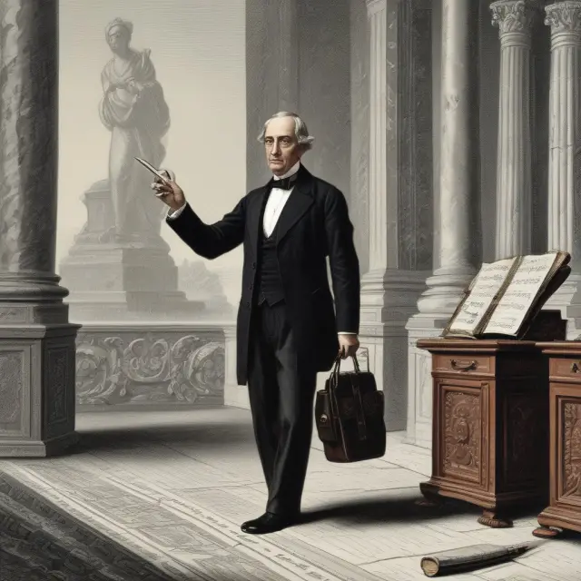 A central bank conductor adjusting the exchange rate orchestra, using unsterilized interventions to weaken (sell) or strengthen (buy) domestic currency.