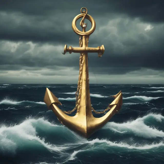 Golden anchor representing unsubordinated debt