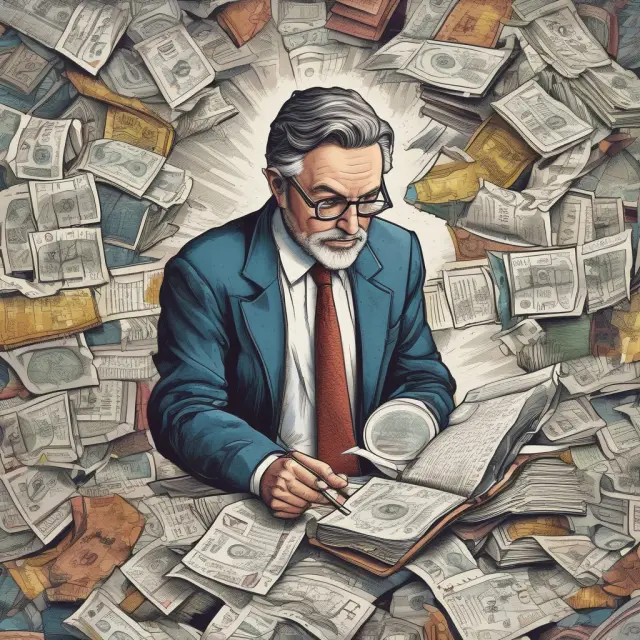 An investor carefully assessing a mosaic of bonds, floating rate instruments, spreads, and funds representing diverse investment strategies for unsubordinated debt