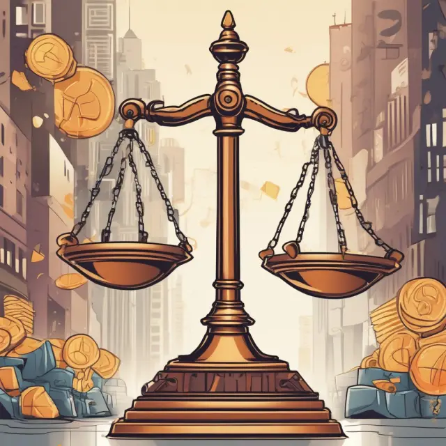 Bullish market with a balanced golden scale representing successful IPOs and subscribed shares. The unbalanced side symbolizes unsubscribed shares.