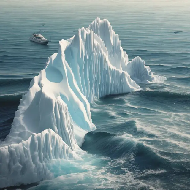 Iceberg representing unsubscribed shares emerging from a sea of subscription offers