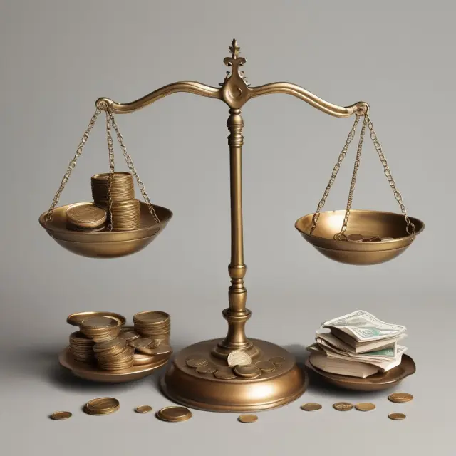 Balance scale reveals hidden, unusual coins representing non-recurring gains or losses within different financial statements