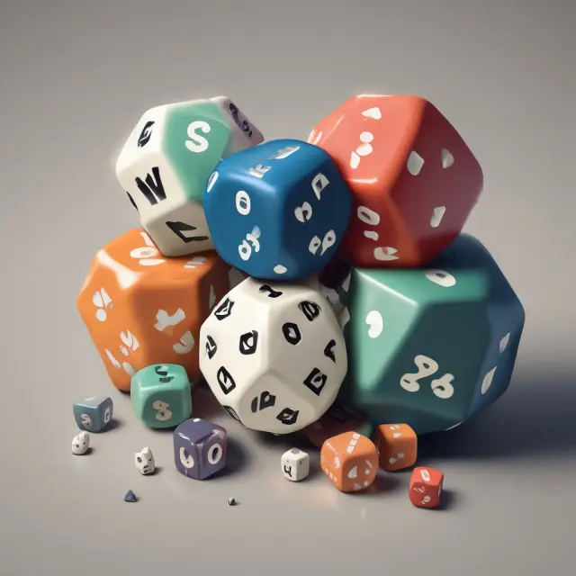 Two sets of dice, one with standard dice for equal representation (diversification), and another with giant dice for sector scale (representation), emphasizing the equilibrium in unweighted indices.
