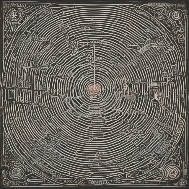 An investor navigating a labyrinth to untangle complex position webs, symbolizing the process of unwinding investments.