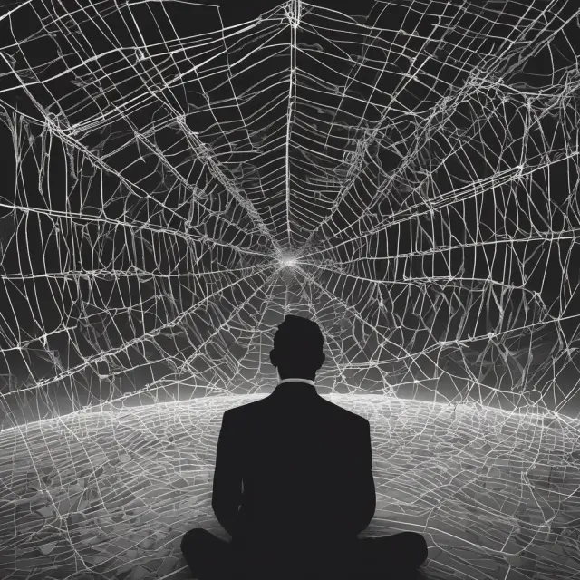 An institutional investor carefully untangling and selling off intricately woven securities threads to close out their unwinding position