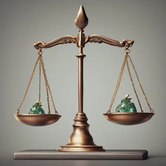 A set of scales balances various securities while a watchful eye ensures adherence to regulations