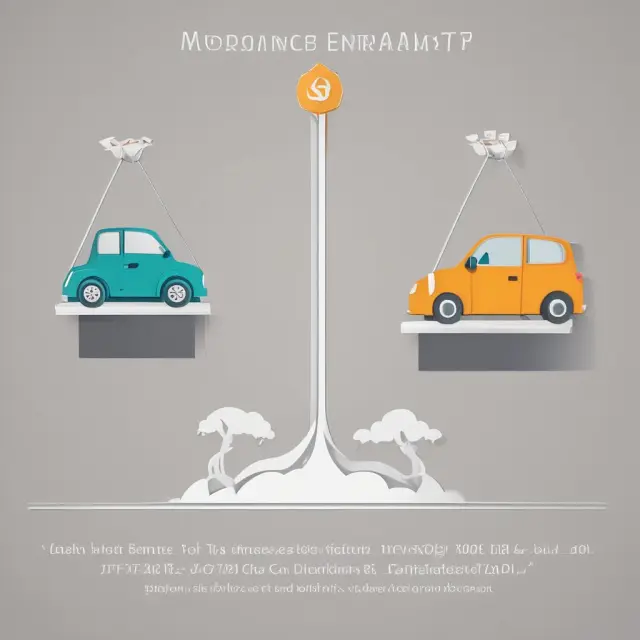 Scale comparing mortgage payments with up-front insurance costs, depicting a borrower